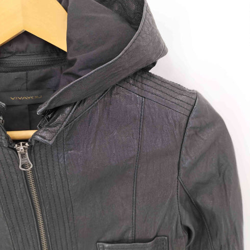 VIVAYOU PIG ダブルジップ フードデタッチャブル ピッグレザー ジャケット Y2K VKEI JAPANESE LABEL メンズ 2