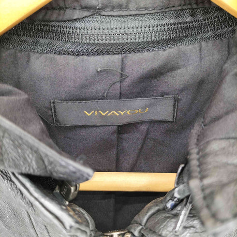 VIVAYOU PIG ダブルジップ フードデタッチャブル ピッグレザー ジャケット Y2K VKEI JAPANESE LABEL メンズ 2