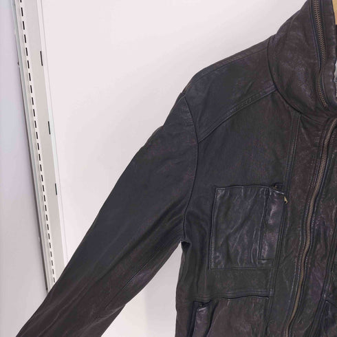 1ST AVENUE 韓国製 VGT レザー シングルライダース ジャケット メンズ JPN:L