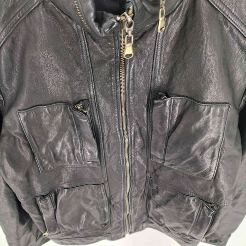 1ST AVENUE 韓国製 VGT レザー シングルライダース ジャケット メンズ JPN:L