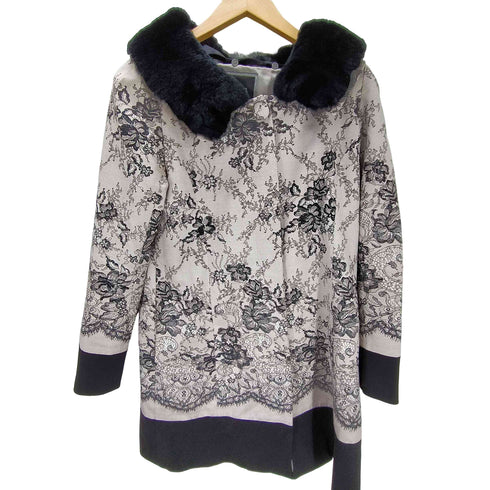 ダイアグラムグレースコンチネンタル Diagram GRACE CONTINENTAL 襟ファー 花柄 デザインコート レディース JPN:36