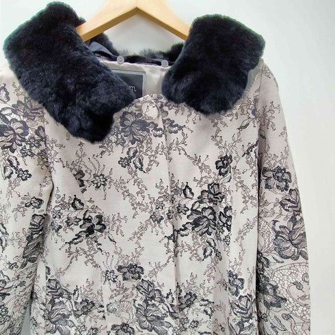 ダイアグラムグレースコンチネンタル Diagram GRACE CONTINENTAL 襟ファー 花柄 デザインコート レディース JPN:36