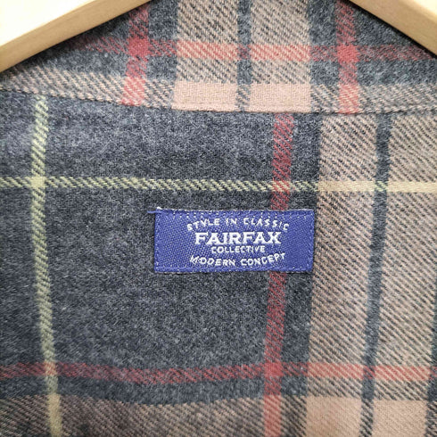 フェアファクス FAIRFAX オープンカラー マドラスチェック フラップ フランネル ワークシャツ メンズ JPN:XL