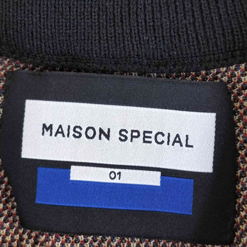 メゾンスペシャル MAISON SPECIAL Jacquard Prime-Over Short Sleeve Crew Neck Knit T-Shirt メンズ JPN:1