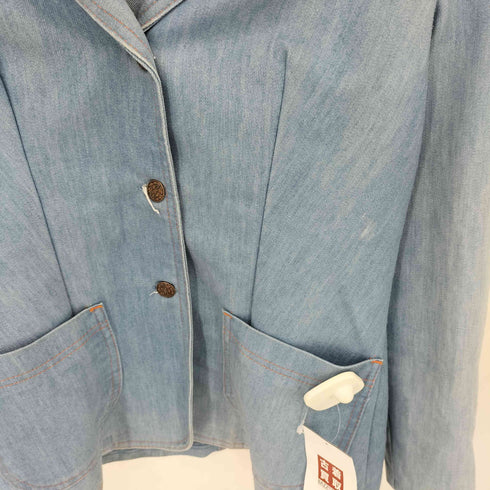 80s ブロンズボタン 3B デニムテーラードジャケット レディース 12