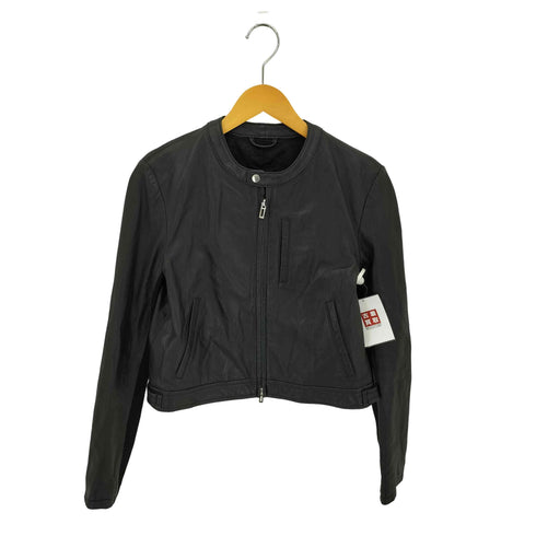 DOMENICO SAVIO SHEEP ダブルジップ スリーブ切替 スタンドカラー シープスキン シングルライダースジャケット Y2K VKEI JAPANESE LABEL レディース 36