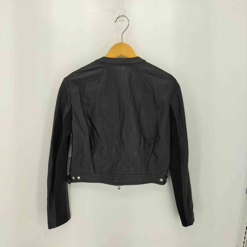 DOMENICO SAVIO SHEEP ダブルジップ スリーブ切替 スタンドカラー シープスキン シングルライダースジャケット Y2K VKEI JAPANESE LABEL レディース 36