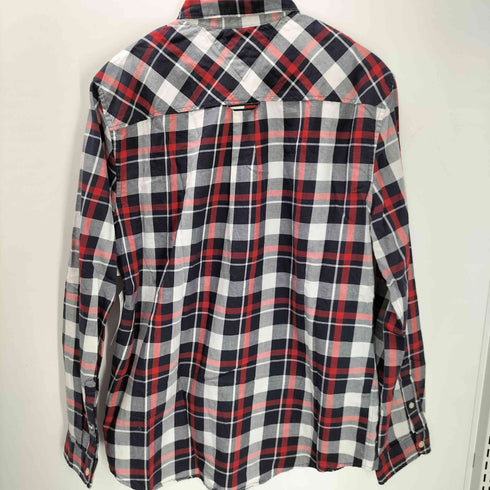 トミージーンズ tommy jeans REGULAR FIT ロゴ 刺繍 タータンチェック L/S シャツ メンズ import:XL