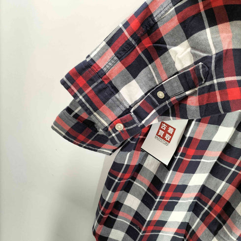 トミージーンズ tommy jeans REGULAR FIT ロゴ 刺繍 タータンチェック L/S シャツ メンズ import:XL