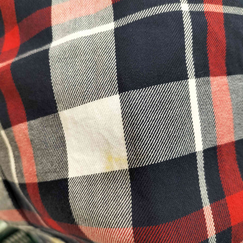 トミージーンズ tommy jeans REGULAR FIT ロゴ 刺繍 タータンチェック L/S シャツ メンズ import:XL