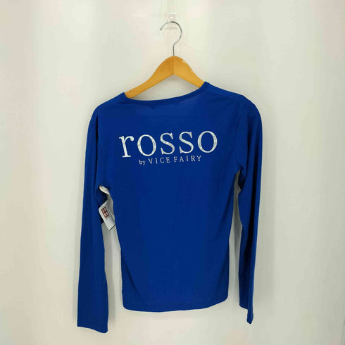 ROSSO スパンコール リップデザイン レオパード柄 Vネック 長袖Tシャツ カットソー Y2K JAPANESE LABEL メンズ M