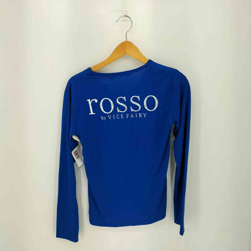 ROSSO スパンコール リップデザイン レオパード柄 Vネック 長袖Tシャツ カットソー Y2K JAPANESE LABEL メンズ M