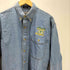 リー Lee 90S DENIM COLLECTION SUPER BOWL ロゴ 刺繍 アメリカンフットボール ボタンダウン シャンブレー L/S シャツ メンズ import:M