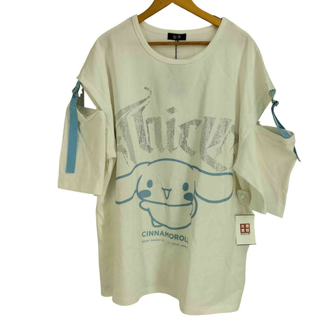 PSYNYXX キャラクタープリント ラインストーン ビッグシルエット Tシャツ レディース
