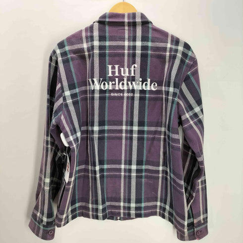 ハフ HUF JETT PLAID ZIP SHIRT ジェット プレイド ジップ シャツ メンズ import:L