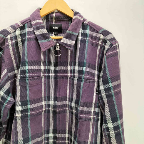ハフ HUF JETT PLAID ZIP SHIRT ジェット プレイド ジップ シャツ メンズ import:L