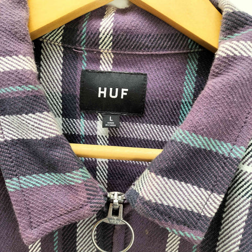 ハフ HUF JETT PLAID ZIP SHIRT ジェット プレイド ジップ シャツ メンズ import:L