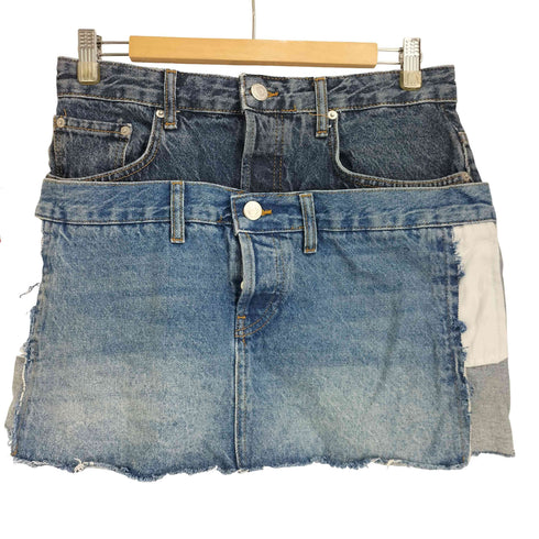 ザラ ZARA レイヤード デニム スカート レディース
