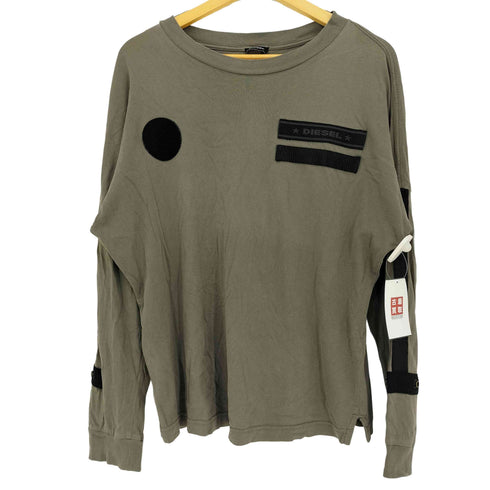 ディーゼル DIESEL コットン パッチワーク 長袖 Tシャツ メンズ import:XS