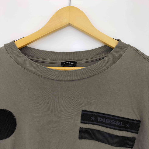 ディーゼル DIESEL コットン パッチワーク 長袖 Tシャツ メンズ import:XS