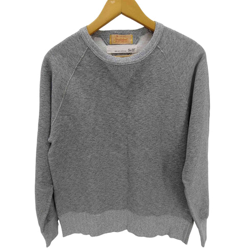 ヘルスニット Healthknit Self 別注 両面 はめ込み Vガゼット 霜降り ラグランスリーブ スウェット メンズ import:M