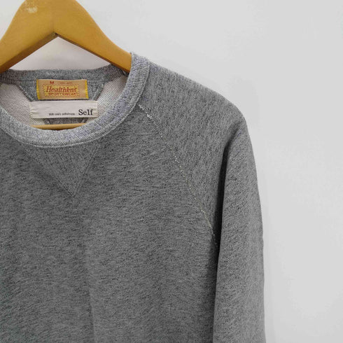 ヘルスニット Healthknit Self 別注 両面 はめ込み Vガゼット 霜降り ラグランスリーブ スウェット メンズ import:M
