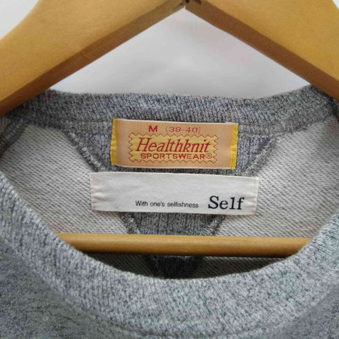 ヘルスニット Healthknit Self 別注 両面 はめ込み Vガゼット 霜降り ラグランスリーブ スウェット メンズ import:M