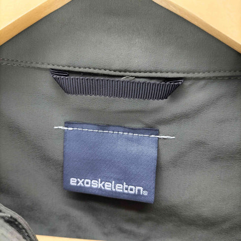 exoskeleton ナイロン ポリ ストレッチ 変形ダブルジップ シングル ライダース ジャケット メンズ JPN:M