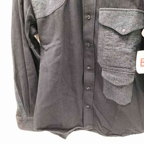 Sae Shirt フェルト 異素材切替 コットン ツイル L/S シャツ メンズ 38