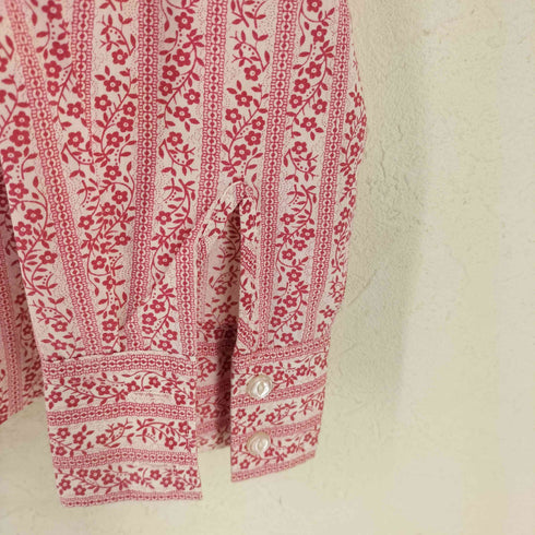 SHIRT 70s ネコ目ボタン 花柄シャツ レディース