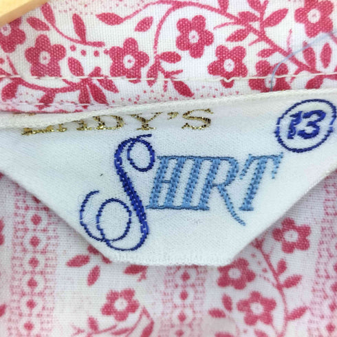 SHIRT 70s ネコ目ボタン 花柄シャツ レディース