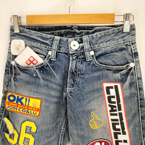 CO&LU}ペイント パッチワークデザインデニムパンツ レディース 24