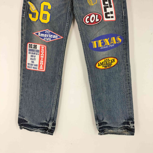 CO&LU}ペイント パッチワークデザインデニムパンツ レディース 24