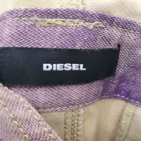 ディーゼル DIESEL バックメタルロゴプレート プリント デニム オーバーオール レディース 26