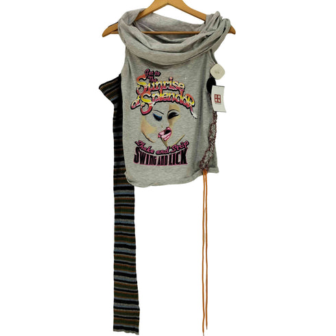 ドルチェアンドガッバーナ DOLCE&GABBANA 90s~00s Y2K ITTIERRE ワンショルダー プリント カットソー レディース import:M