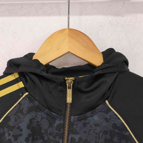 アディダス adidas フーデット トラック トップ ジャージー ジャケット ブラック/ゴールド メンズ JPN:L