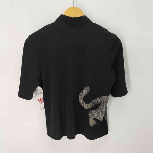 Y2k 豹 ラインストン ハーフジップトップス leopard レディース