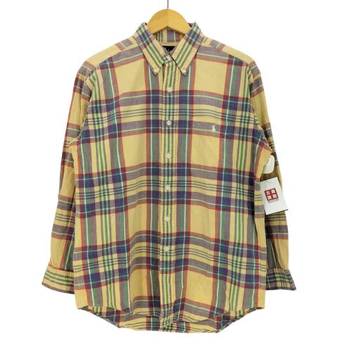 ラルフローレン RALPH LAUREN インド製 インドコットン ポニー刺繍 チェック ボタンダウンシャツ メンズ import:L