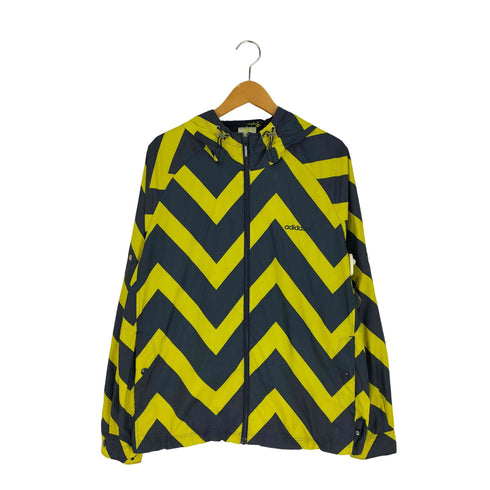 アディダス adidas ストライプ ナイロンフーデッドジャケット メンズ import:XL