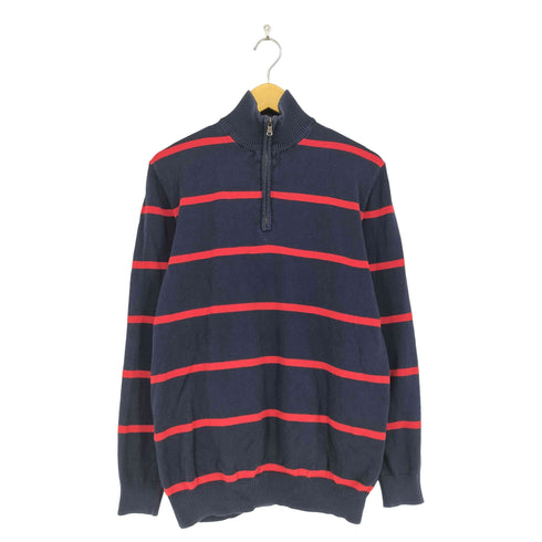 オールドネイビー OLD NAVY ハーフジップ ボーダー ニット メンズ import:L