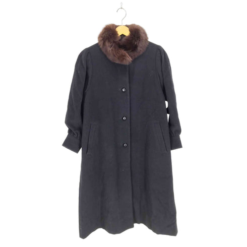 カラット Carat フォックスファー付カシミヤ混ステンカラーコート レディース 9A2