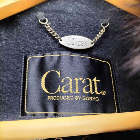 カラット Carat フォックスファー付カシミヤ混ステンカラーコート レディース 9A2