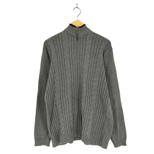 retreat ケーブル ハーフジップニット メンズ import:L