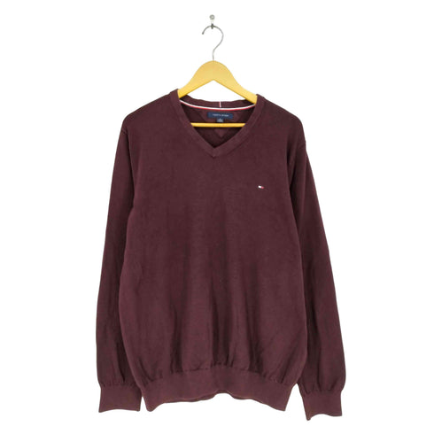 トミーヒルフィガー TOMMY HILFIGER Vネック コットンニット メンズ import:XXL