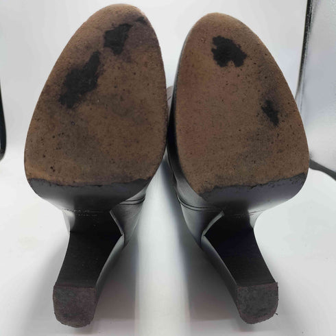 ラルフローレンパープルレーベル RALPH LAUREN PURPLE LABEL イタリア製 RL刻印バックル レザー ヒール ロング ブーツ レディース 36.5