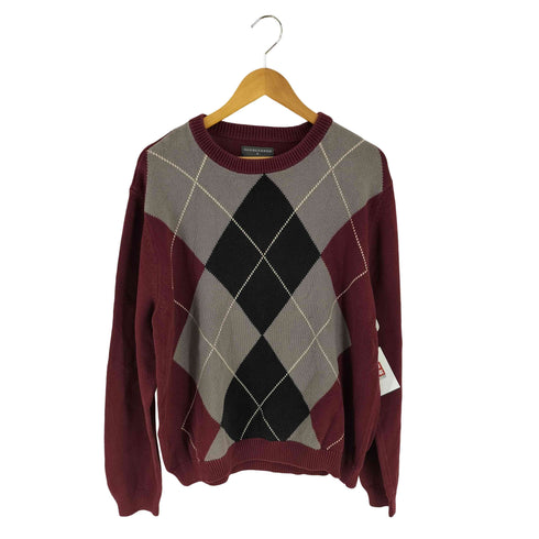 saddlebred アーガイル コットンニット メンズ import:L