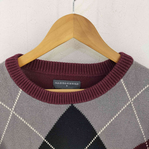 saddlebred アーガイル コットンニット メンズ import:L