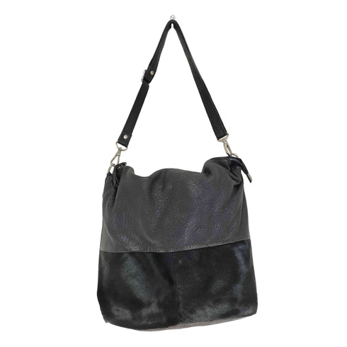Carol J. MADE IN ITALY GENUINE LEATHER ファー切替リアルレザー2WAYショルダーバッグ レディース