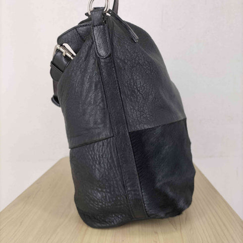 Carol J. MADE IN ITALY GENUINE LEATHER ファー切替リアルレザー2WAYショルダーバッグ レディース