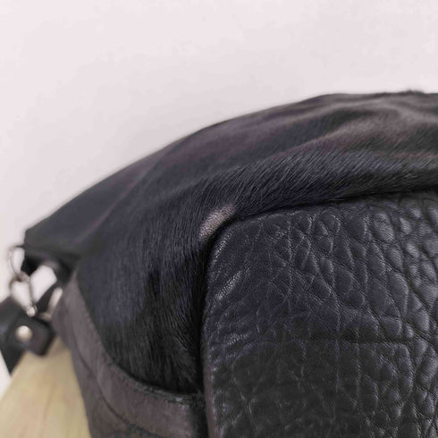 Carol J. MADE IN ITALY GENUINE LEATHER ファー切替リアルレザー2WAYショルダーバッグ レディース